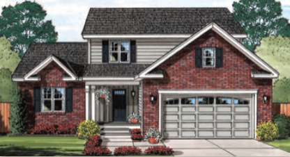 brick house front colorful art picture